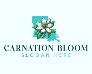 Louisiana Magnolia Flower logo design