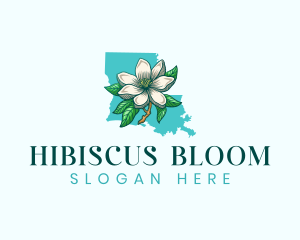 Louisiana Magnolia Flower logo design