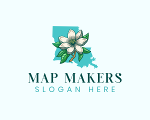 Louisiana Magnolia Flower logo design