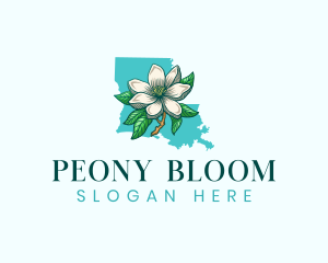 Louisiana Magnolia Flower logo design