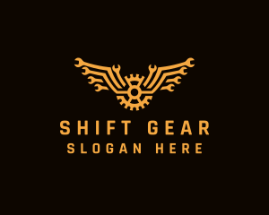 Orange Gear Wrench logo design