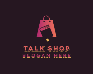 Book Library Shopping Bag logo design