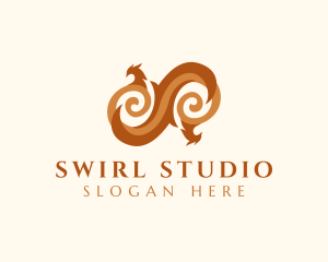 Swirl Phoenix Loop logo design