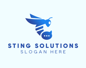 Blue Wasp Stinger logo design