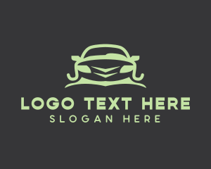 Stylish Green Car logo