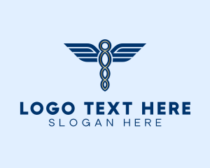 Elegant Medical Caduceus logo