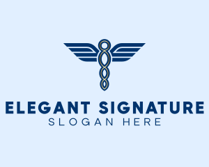 Elegant Medical Caduceus logo design