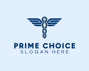 Elegant Medical Caduceus logo design