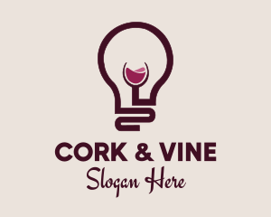 Wine Lightbulb Glass  logo design