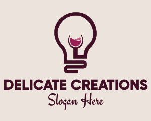 Wine Lightbulb Glass  logo design