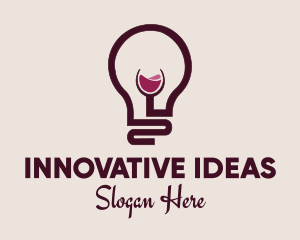 Wine Lightbulb Glass  logo design