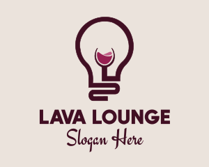 Wine Lightbulb Glass  logo design