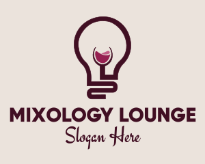 Wine Lightbulb Glass  logo design