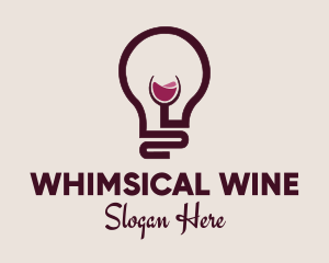 Wine Lightbulb Glass  logo design