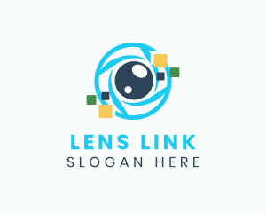 Digital Pixel Lens  logo design