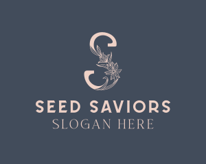 Floral Beauty Letter S logo design