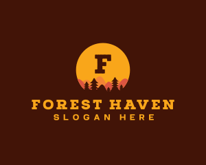 Sunset Forest Silhouette logo