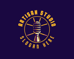 Broadcast Studio Microphone logo design