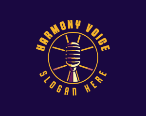 Broadcast Studio Microphone logo design