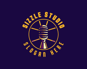 Broadcast Studio Microphone logo design