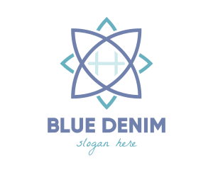 Blue Grid Lotus logo design