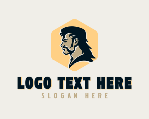 Masculine Mullet Hairstyle logo