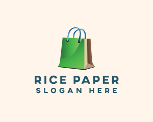 Online Shopping Paper Bag logo design