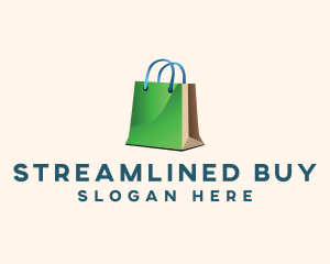 Online Shopping Paper Bag logo design