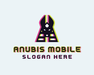 Glitch Pyramid Anubis logo design