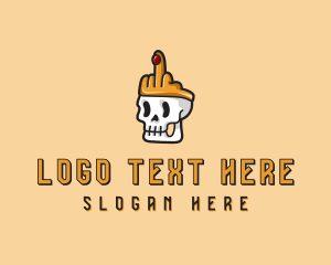 Skull Crown Middle Finger logo