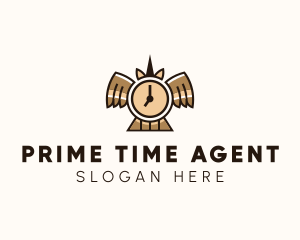 Time Clock Wings logo design