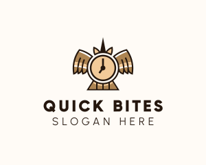 Time Clock Wings logo design