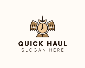 Time Clock Wings logo design