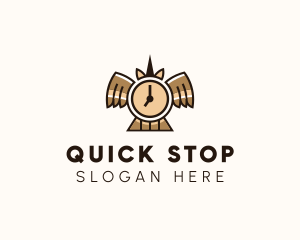 Time Clock Wings logo design