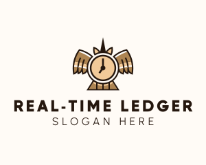 Time Clock Wings logo design