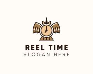 Time Clock Wings logo design