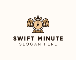 Time Clock Wings logo design