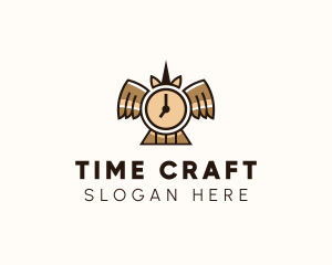 Time Clock Wings logo design