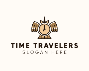 Time Clock Wings logo design