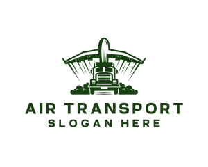 Truck Plane Transportation logo design