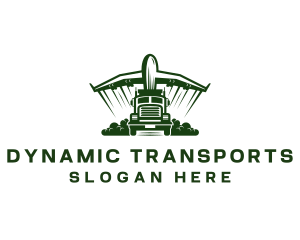 Truck Plane Transportation logo design