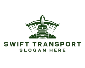 Truck Plane Transportation logo design