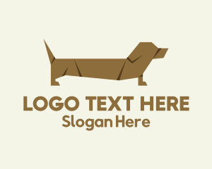 Dachshund Dog Origami Logo