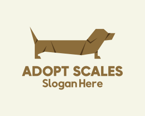 Dachshund Dog Origami logo design