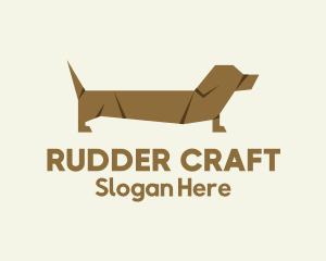 Dachshund Dog Origami logo design