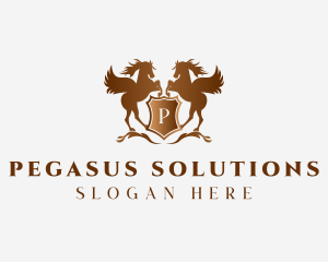 Horse Pegasus Shield logo