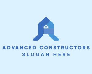 House Construction Letter A logo design