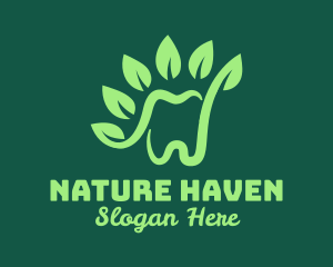 Green Natural Tooth logo design