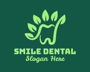 Green Natural Tooth logo design