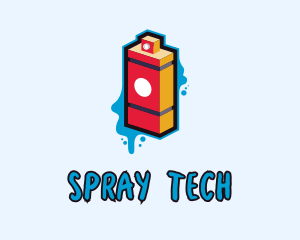 3D Spray Can logo design